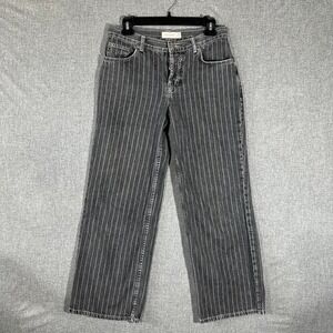 Topshop trendy street‎ style grey and black striped wide legged straight jeans